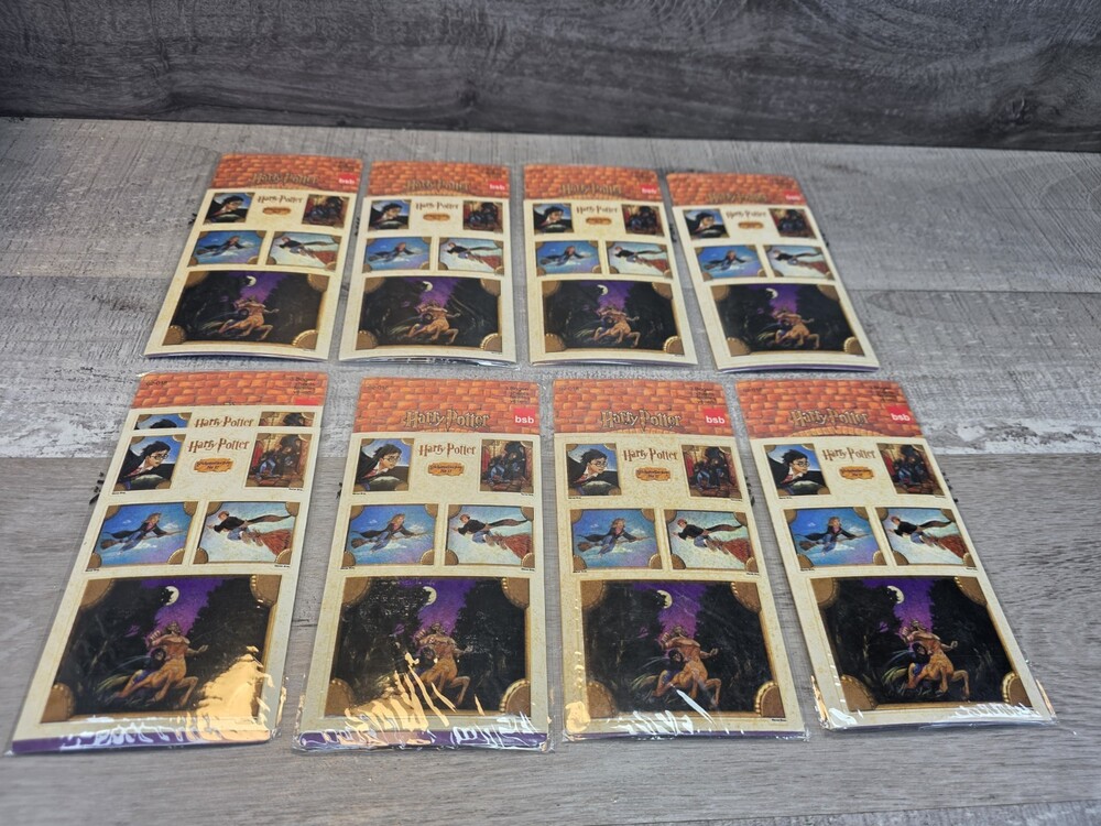 RARE Harry Potter Sorcerer's Stone Quidditch Stickers Lot Of 8 New Sealed G37e